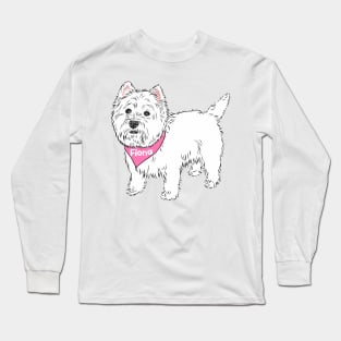 Fiona the westie - custom name (please message me BEFORE you place custom order) Long Sleeve T-Shirt